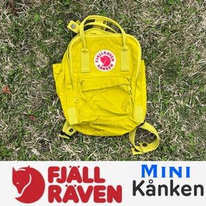 🇸🇪Mini Kånken - Birch Green/Lime Yellow / 7L - Good Used Condition | Fjällräven
